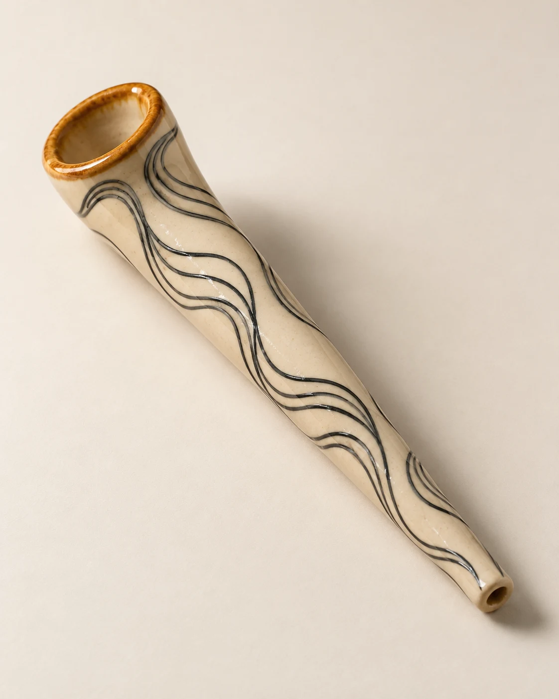 Linea study, a ceramic chillum concept design